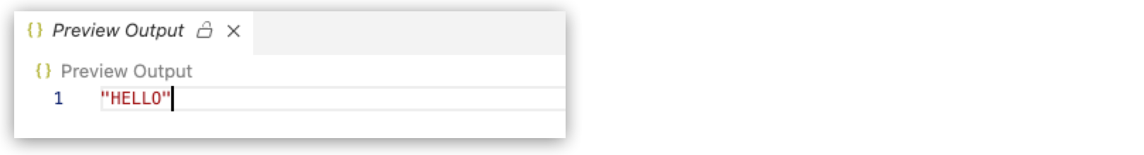 Preview Output tab showing the executed result of a DataWeave function with JSON formatted output