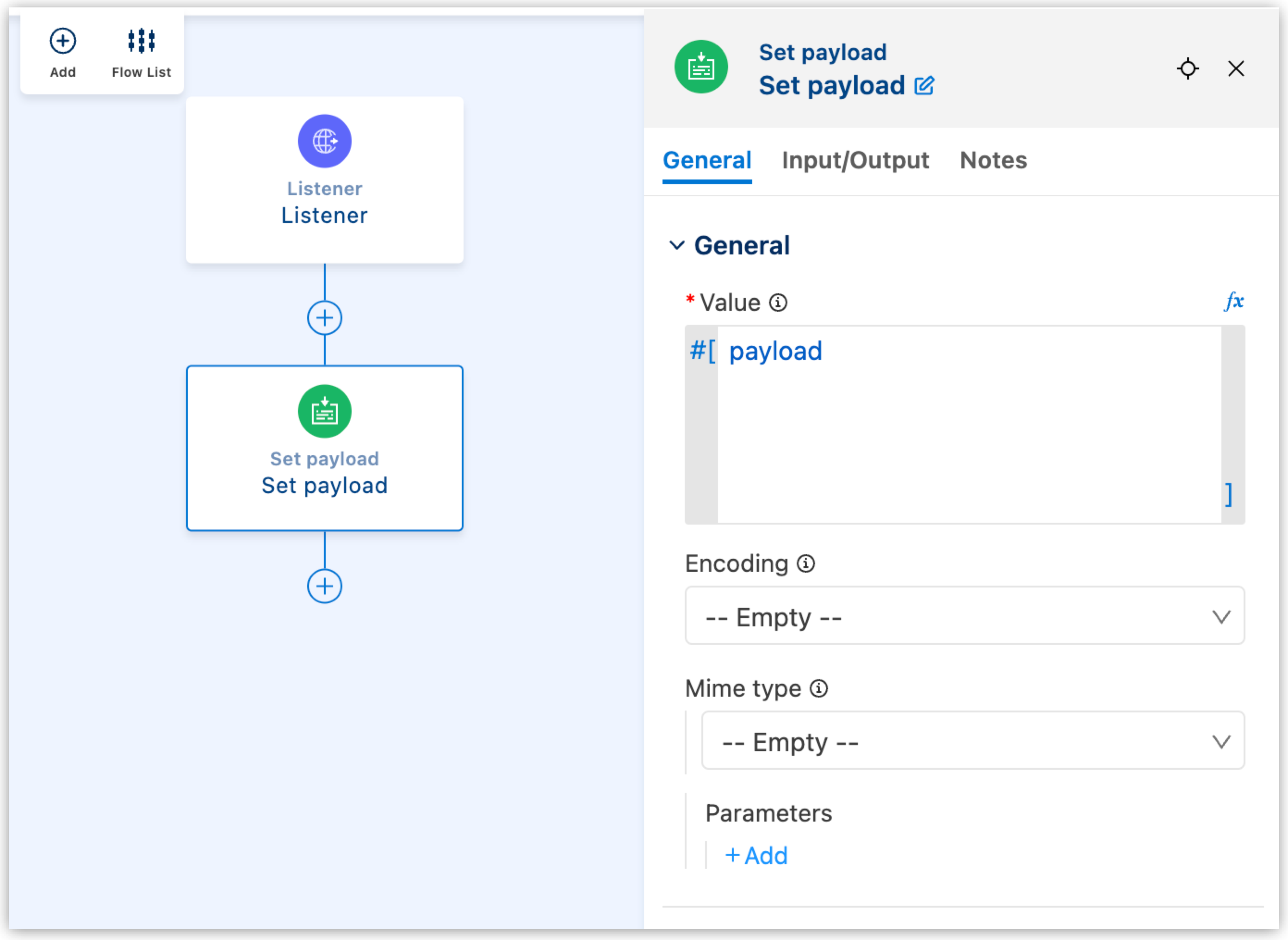 Adding expression to Set Payload