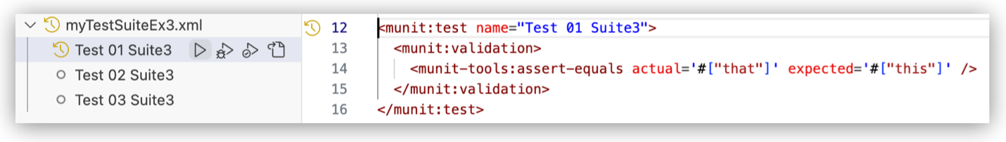 Running test in the Test panel and XML