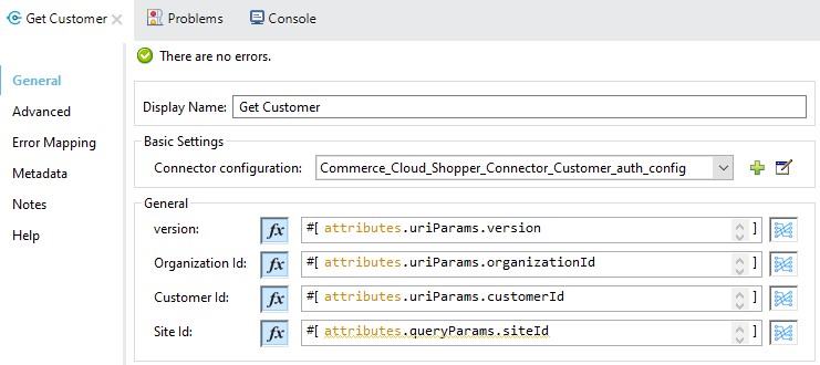 Get Customer operation fields configuration