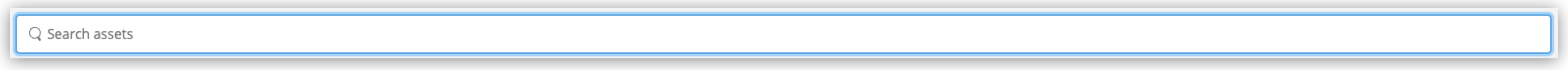 The Search assets box
