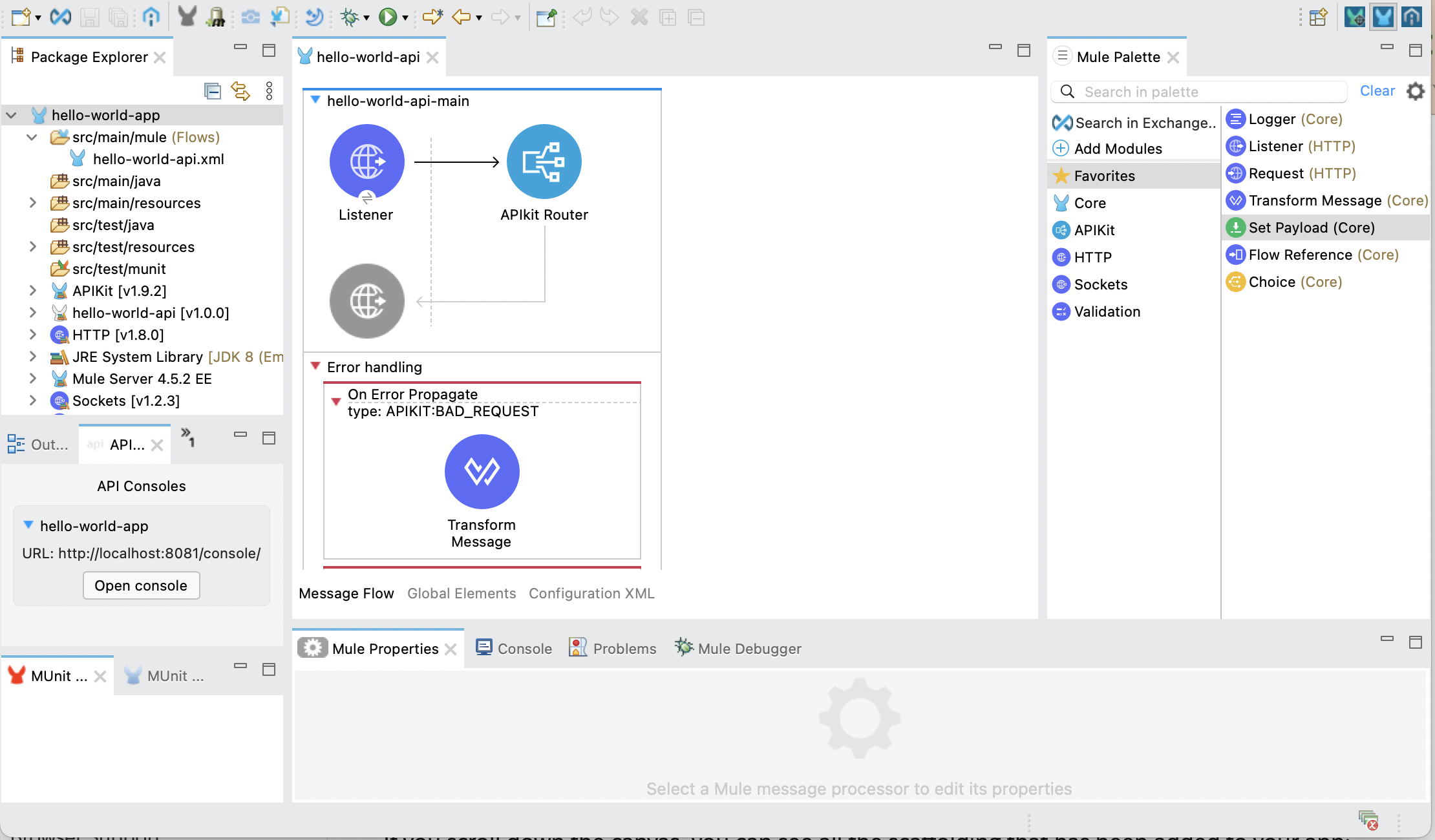View in Studio after importing API specification with scaffolding