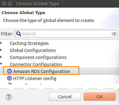 [Global Configuration Elements (グローバル設定要素)] ウィザード