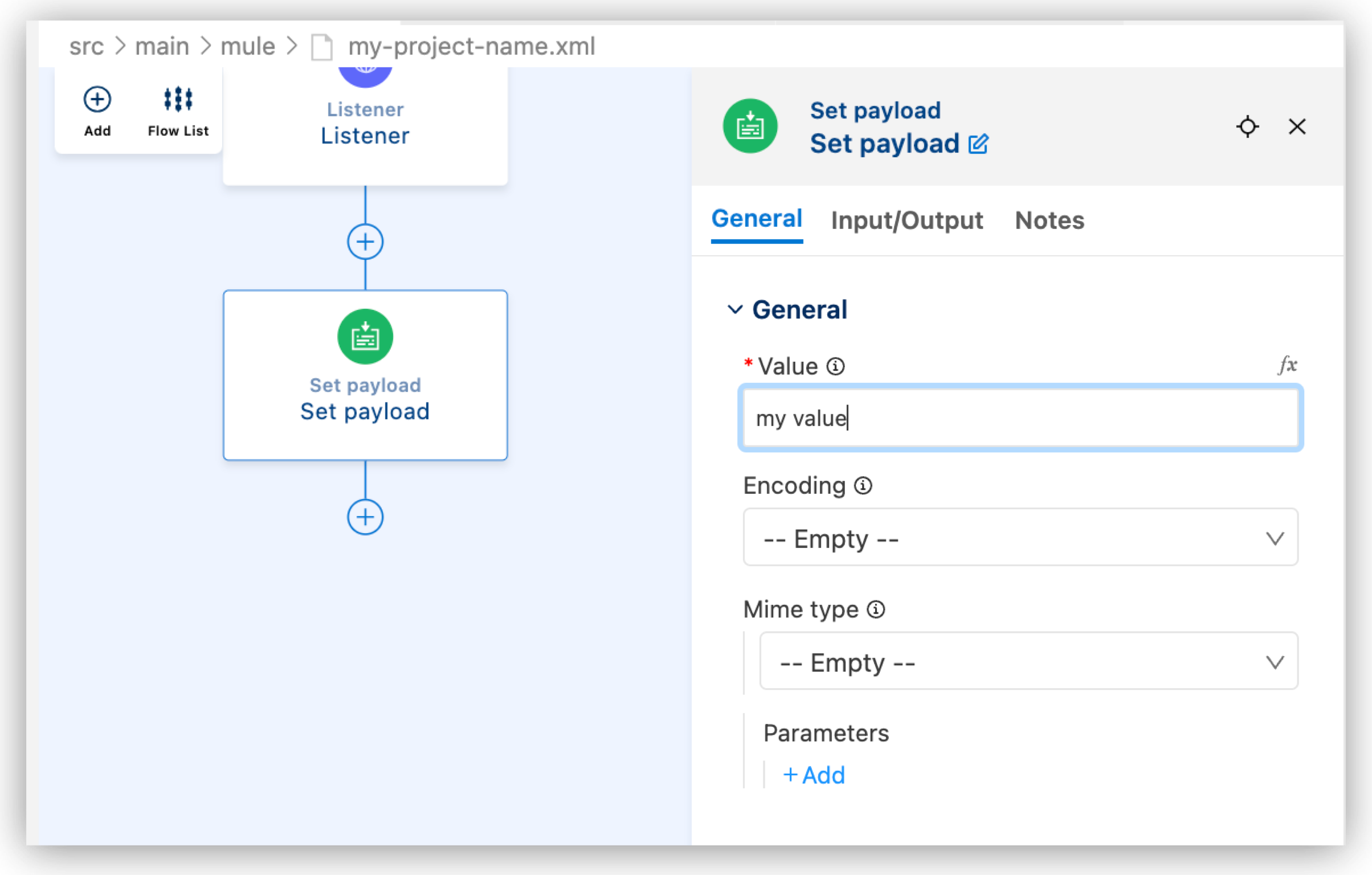 Set Payload への文字列の追加