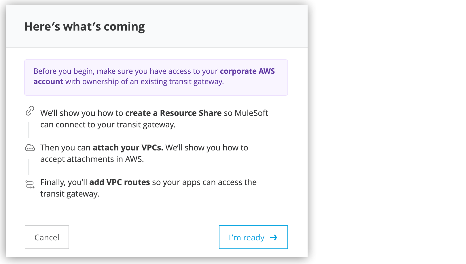 「Here’s what’s coming (次の手順)」 ページ