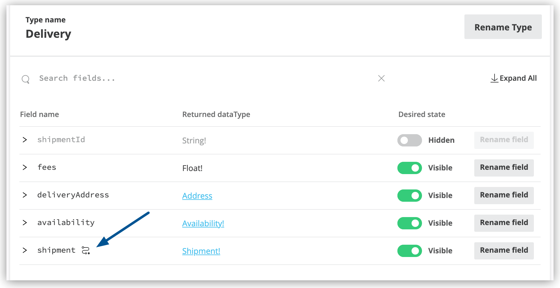 リンクアイコンによってリンク済みであることがわかるオブジェクト
