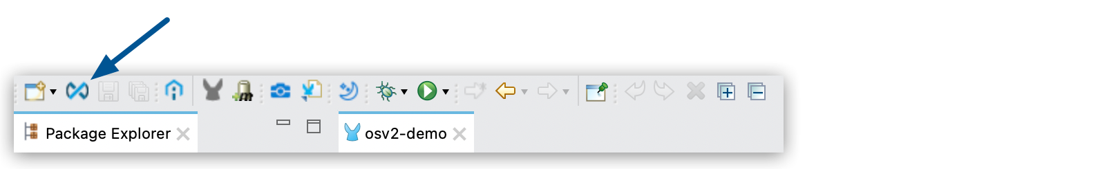 Studio 7.x window showing the Exchange icon in the toolbar