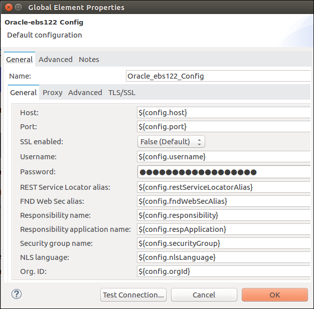 Global elements properties window