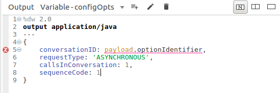 Create options output