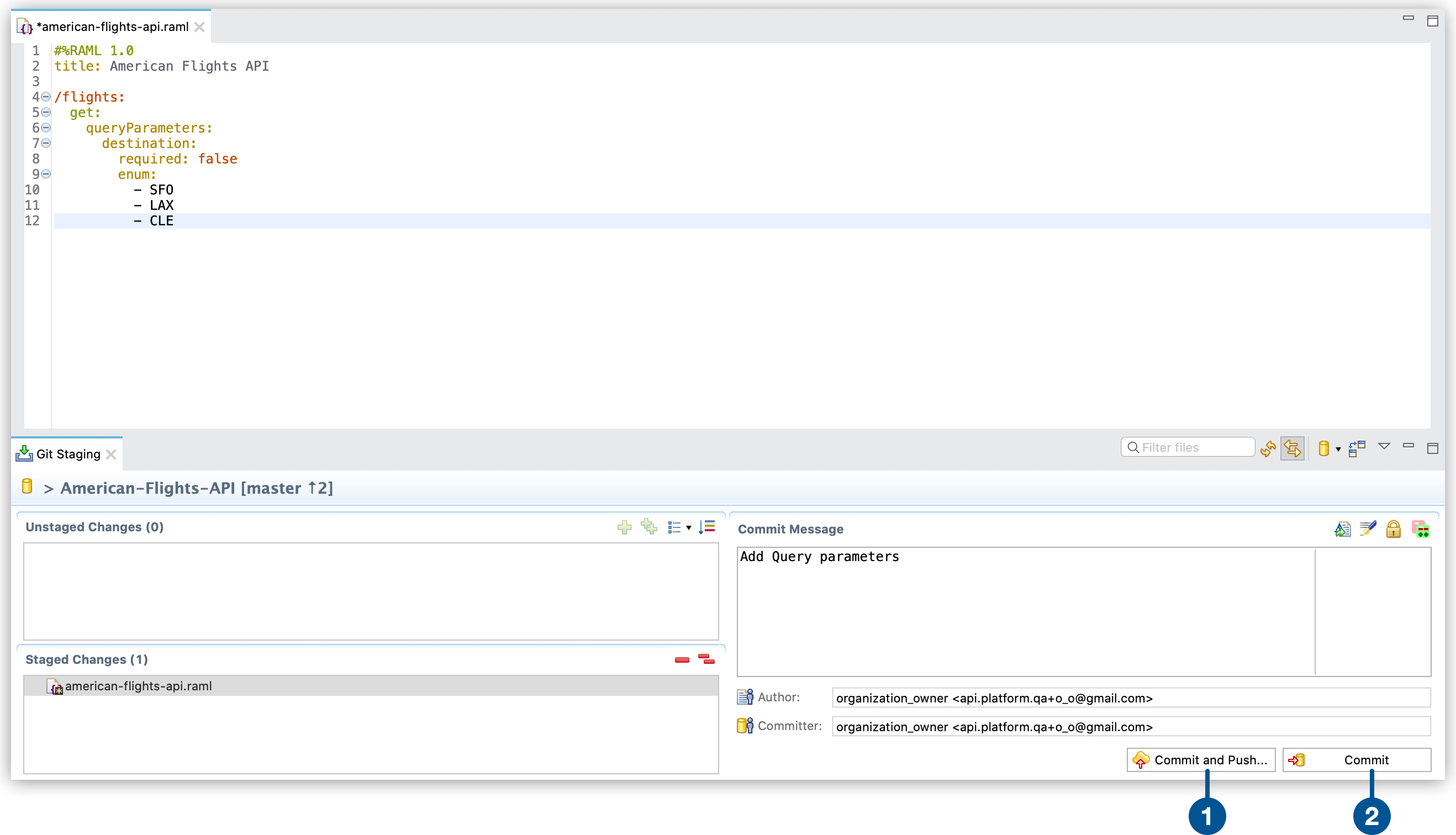 *Commit Message* section highlighted.